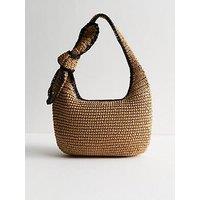 New Look Samos Raffia Knot Shoulder - Stone