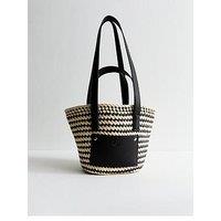 New Look Zambia Zig Zag Weave Basket - Black