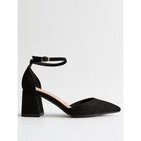 New Look Black Faux Suede Open Court Shoes