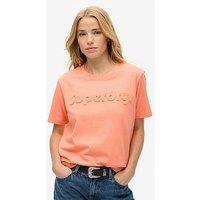Superdry Embossed Logo Relaxed T-Shirt - Pink