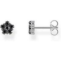 Thomas Sabo Silver Blackened Small Ear Studs With Black Zirconia