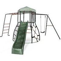 Plum Metal Climbing Dome With Slide, Monkey Bars & Swing Arm Activity Centre