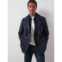 The Very Collection Double Breasted Peacoat - Navy