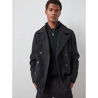 The Very Collection Double Breasted Peacoat - Black