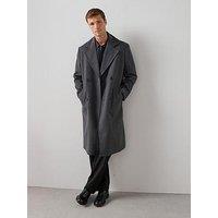The Very Collection Relaxed Fit Double Breasted Overcoat - Charcoal