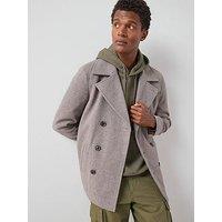 The Very Collection Double Breasted Peacoat - Beige