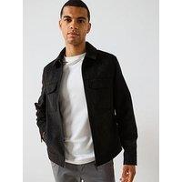 Very Man Suede Look Zip Harrington - Black