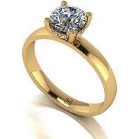 Moissanite Lady Lynsey 9Ct Yellow Gold 1.08Ct Total Eq Hidden Halo Solitaire Ring