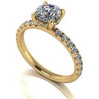 Moissanite Lady Lynsey 9Ct Yellow Gold 1.40Ct Total Eq Hidden Halo Solitaire Ring