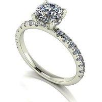 Moissanite Lady Lynsey 9Ct White Gold 1.40Ct Total Eq Hidden Halo Solitaire Ring