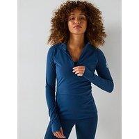 Gym + Coffee Womens Training Relentless 1/4 Zip - Blue