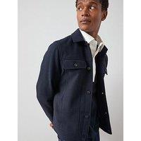The Very Collection Faux Wool Collared Jacket - Navy