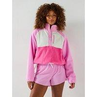 Gym + Coffee Womens Training Snap Polar Fleece - Cotton Candy