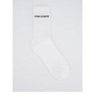 Gym + Coffee Full Length Everyday Socks - White