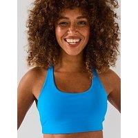 Gym + Coffee Womens Training Relentless Bra - Blue