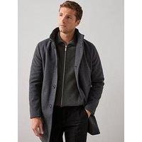 The Very Collection Funnel Neck Coat - Charcoal