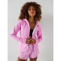 Gym + Coffee Womens Training Chill Zip Hoodie - Pink