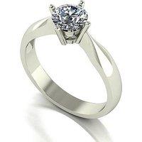 Moissanite 9Ct White Gold 0.75Ct Total Eq Moissanite Solitaire Ring