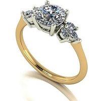 Moissanite 9Ct Gold 1.60Ct Total Eq Moissanite Solitaire Ring With Marquise Sides