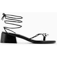 Raid Jenny Block Heel Gold Detail Sandal - Black