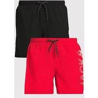 Jack & Jones Maui Pack Logo And Solid Swim Shorts - Multi
