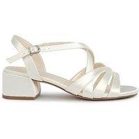 Paradox London Bethany Bridal Wide Fit Satin Heeled Sandal - White