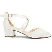 Paradox London Blanche Wide Fit Satin Heeled Shoe - White