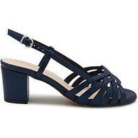 Paradox London Nicolette Wide Fit Metallic Heeled Sandal - Navy
