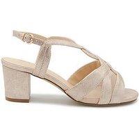 Paradox London Narelle Wide Fit Shimmer Heeled Sandal - Nude