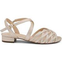 Paradox London Polly Wide Fit Glitter Shoe- Nude