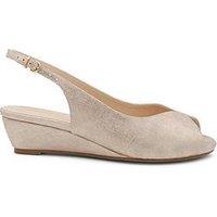 Paradox London Janine Wide Fit Shimmer Wedge Sandal - Nude