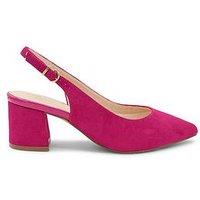 Paradox London Flynn Wide Fit Faux Leather Heeled Shoe - Pink