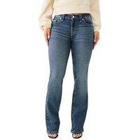 True Religion Crystal Wing&Acirc; Becca Midi Rise Bootcut Jeans - Mid Wash