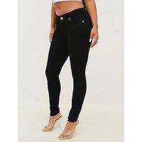 True Religion Jennie Midi Rise Curvy Skinny Jeans - Black