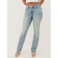 True Religion Billie Midi Rise Straight Jeans - Light Wash