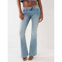 True Religion Joey Low Rise Flare Jeans - Light Wash