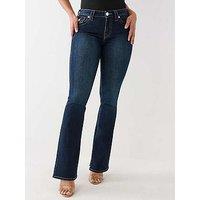 True Religion Becca Midi Rise Bootcut Jeans - Dark Wash