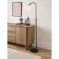Very Home Black Arc Floor Lamp With Glass Shade