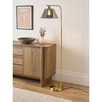 Very Home Arc Floor Lamp With Smoked Glass Shade