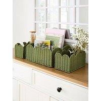 Very Home Set Of 3 Scallop Storage Baskets