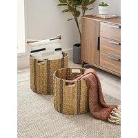 Very Home Set Of 2 Stripe Basket