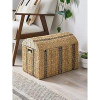 Very Home Medium Striped Rattan Storage Chest