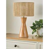 Very Home Wooden Base Table Lamp With Jute Shade