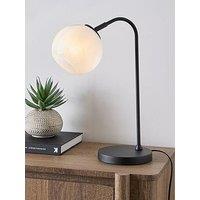 Very Home Black Arc Table Lamp With Glass Shade