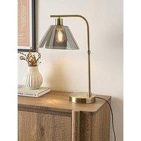 Very Home Arc Table Lamp With Smoked Glass Shade