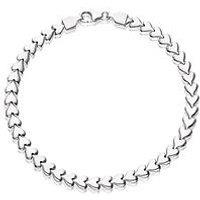 Ernest Jones Sterling Silver Bracelet. Heart Charm 7" Bracelet