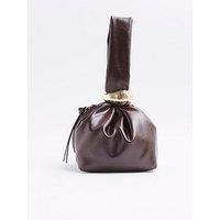 River Island Metal Grab Bag - Dark Red