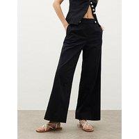 River Island Clean Wide Trouser - Black