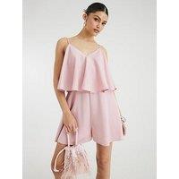 River Island Double Layer Flippy Playsuit - Light Pink