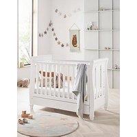 Babymore Eva Sleigh Cot Bed Dropside With Drawer - White